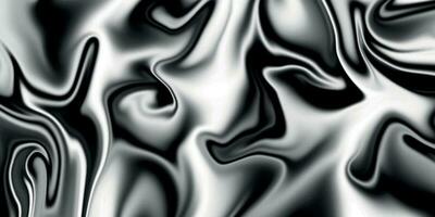 Abstract Flowing Liquid Background. Modern Curve Line in Grey-Silver, Black Liquify Metallic. vector