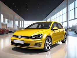 Volkswagen Golf exhibition. Generative AI photo