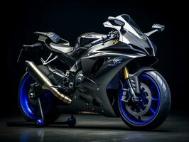 Yamaha YZF-R6 exhibition. Generative AI photo