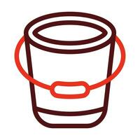 Bucket Vector Thick Line Two Color Icons For Personal And Commercial Use.