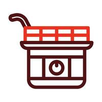 Deep Fryer Vector Thick Line Two Color Icons For Personal And Commercial Use.