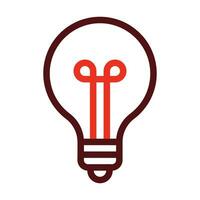 Light Bulb Vector Thick Line Two Color Icons For Personal And Commercial Use.