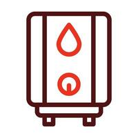 Water Heater Vector Thick Line Two Color Icons For Personal And Commercial Use.