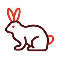 Rabbit Vector Thick Line Two Color Icons For Personal And Commercial Use.