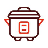 Crock Pot Vector Thick Line Two Color Icons For Personal And Commercial Use.