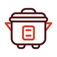 Crock Pot Vector Thick Line Two Color Icons For Personal And Commercial Use.