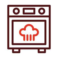 Steamer Oven Vector Thick Line Two Color Icons For Personal And Commercial Use.