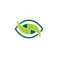 leaf herbal eye supplement symbol logo vector