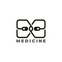 resumen letra se línea cápsula medicina símbolo logo vector