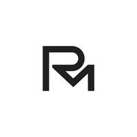 letter rm simple linked geometric line logo vector