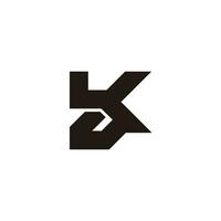 letra bk geométrico sencillo línea logo vector