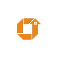 letter c home real estate arrow up logo vector