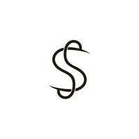 letra s infinito alambres sencillo logo vector