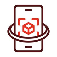 Augmented Reality Vector Thick Line Two Color Icons For Personal And Commercial Use.
