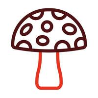 Mushroom Vector Thick Line Two Color Icons For Personal And Commercial Use.