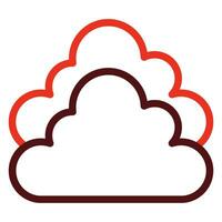 Cloud Vector Thick Line Two Color Icons For Personal And Commercial Use.