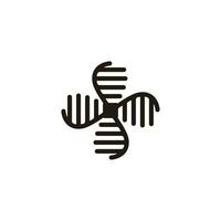 vinculado X adn cadena diseño logo vector