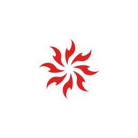 swirl flame curve geometric round logo vector