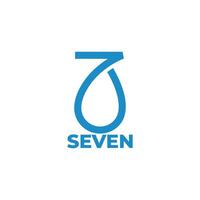 seven water drop simple logo vector