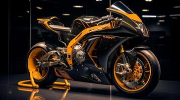 Photo of sportbike motorcycle. Generative AI