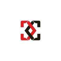 letter cc linked colorful overlap logo vector
