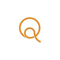 letter q loop circle thread rope logo vector