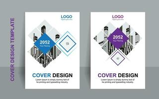 Cover Design Template For Flyer, Brochure, Book, Annual Report With Front Page Two Color Set. vector