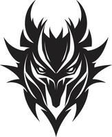 Inky Dragons Roar Black Vector Display of Power Fierce Elegance Monochrome Dragons Fiery Craft
