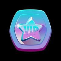 VIP Insignia con un estrella. vector diseño