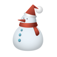 Snowman geometric shapes 3D style isolated illustration. png