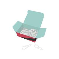 a box full of paper clips. vector illustration