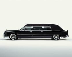 Hearse on white background. Generative AI photo