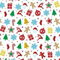 Christmas Colorful Icons Pattern Background vector
