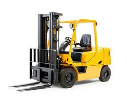 Forklift on white background. Generative AI photo