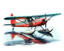 Floatplane on white background. Generative AI photo