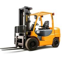 Forklift on white background. Generative AI photo