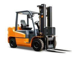 Forklift on white background. Generative AI photo