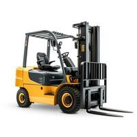 Forklift on white background. Generative AI photo