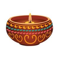 Diwali diya for Hindu festival celebration vector