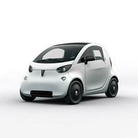 Electric car on white background. Generative AI photo