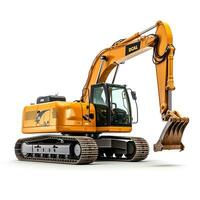 Excavator on white background. Generative AI photo