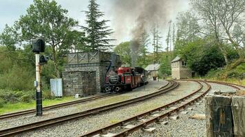 North Wales in the UK in September 2023. A view of a Steam Train at Tan-Y-Bwlch station in North Wales photo