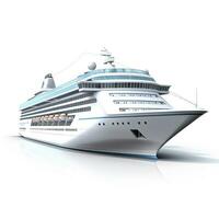 Cruise Liner on white background. Generative AI photo