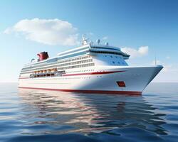 Cruise Liner on white background. Generative AI photo