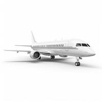 Charter Plane on white background. Generative AI photo