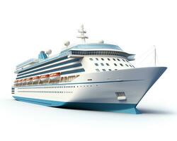 Cruise Ship on white background. Generative AI photo