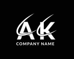 AK Letters logo icon design template elements vector