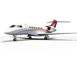 Business Jet on white background. Generative AI photo