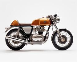 Cafe Racer Motorcycle on white background. Generative AI photo