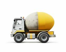 Cement Mixer on white background. Generative AI photo